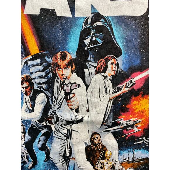 Star Wars Duel Men's T-Shirt 2XL Gray Luke Skywalker vs Darth Vader Retro - Picture 9 of 10